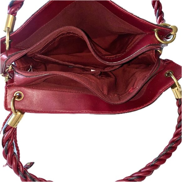 RELIC by Fossil Red Burgundy Leather Shoulder/Handbag Zipper Pockets NWT - Picture 10 of 14